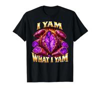 I Yam What I Yam Bootleg Meme Ube Pun Purple Yam Dad Joke Value Graphic T-Shirt, Men, Black, S