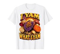 I Yam What I Yam Bootleg Meme Ube Pun Purple Yam Dad Joke Value Graphic T-Shirt, Men, White, L
