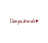 I You Driving Heart Vinyl Decals for Car Rearview and Windows Driver Idea (A, 11x2cm)