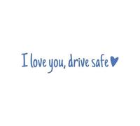 I You Driving Heart Vinyl Decals for Car Rearview and Windows Driver Idea (B, 11x2cm)