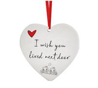 I, You Lived Next Door | Cute Heart-Shaped Souvenir | I Wished You To Live Next To The Ornament | Next To The Decor | Friendship Christmas Ornament For Friend And Neighbor Funny