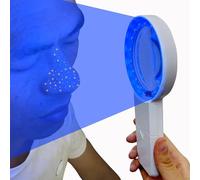 I0DO Cordless Wood's Lamp Ringworm Detection Light-Skin Testing-Esthetician-Veterinaria-5x Magnifying Wood Lamp Black Light-16 LED-Battery Powered, White
