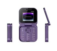 I16 Pro Flip Mobile Phone, Foldable Non-smartphone Elderly Phone with Large Button, 2G Network Dial, 2SIM Card, Gift for Father's Day/Mother's Day, Easy to Use(Color:Purple)
