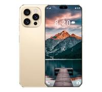 I16 Pro Max Unlocked Phone, Android 14, 7.3" High-definition AMOLED Screen Smartphone, 8000mAh Battery, Facial Recognition/Fingerprint lock/5G/Photo/GPS Phone,Gold-1TB