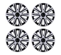 I1MOTOR 15'' Hubcaps Set of 4 Wheel Rim Cover Universal R15 Hub Caps Replacement ABS Material Exterior Accessories for Car Pickup Truck SUV (15-Inch, Silver & Black Lacquer)