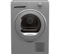 I2 D81S UK 8kg Condenser Tumble Dryer - Silver, Freestanding, Energy-Efficient Drying, 16 Programmes, Reverse Action Drum, Delay Timer, Easy-Empty Water Container, Modern Design