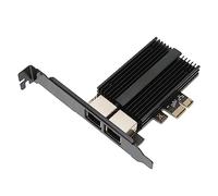 I226 V PCIe Network Card, 2.5Gbps Downward Compatible with 2.5Gbps/1Gbps/100Mbps PCIe Network Card, Dual RJ45, for X1/X4/X8/X16 Slot, for Win 7/8/10/11 and for OS X Laptop