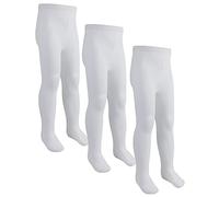 i2i 3 Pairs of Girls Cotton Rich Knitted Tights White 2-3