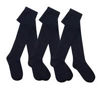 I2I Girls 3 Pairs Multibuy Cotton Rich Plain Tights (11-12 Years, Navy - 3 Pairs)
