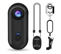 i3 4K Thumb Action Camera, Tiny Size, Mount Anywhere, Small Body Camera with Spring Clip, Portable Vlogging Camera, Hands-Free POV Recording, Helmet Camera for Cycling, Motorcycle (64G-Card, Black)