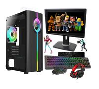 (i3, GTX1650 4GB) GAMING PC BUNDLE: INTELCORE/ 16GB RAM/ 1TB + 128GB SSD/ NIVIDIA GEFORCE/ 19" MON/ WINDOWS 10/ QUAKE BLACK