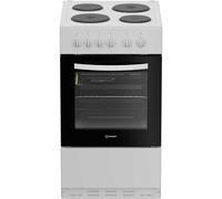 Indesit I5E3KMW 50cm Electric Cooker with Solid Plate Hob - White - A Rated, White