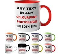 ia wares Personalised Mug - Any Text, Design, Picture or Logo on The Coffee Mug - Customised Coffee Mug Gifts for Birthday Christmas, Anniversary and Other Special Moments(11oz, Red)