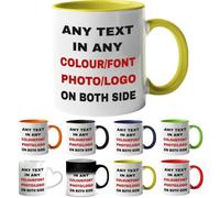 ia wares Personalised Mug - Any Text, Design, Picture or Logo on The Coffee Mug - Customised Coffee Mug Gifts for Birthday Christmas, Anniversary and Other Special Moments(11oz, Yellow)