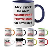 ia wares Personalised Mug - Any Text, Design, Picture or Logo on The Coffee Mug - Customised Coffee Mug Gifts for Birthday Christmas, Anniversary and Other Special Moments(11oz, Blue)