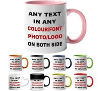 ia wares Personalised Mug - Any Text, Design, Picture or Logo on The Coffee Mug - Customised Coffee Mug Gifts for Birthday Christmas, Anniversary and Other Special Moments(11oz, Pink)