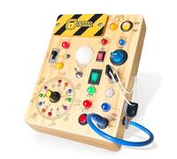 Iabedi Busy Board Montessori Toys for 1 2 3 Years Old Wooden Toddler Toys Autism Sensory Travel Toys for 1+ Year Old Boys