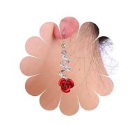 Iaceble Boho Acrylic Red Rose Earrings Cz Rose Drop Earrings Resin Rose Flower Dangle Earrings Cz Spiral Dangle Earrings Romantic Rose Earrings Gift Jewelry for Women