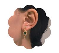 Iaceble Emerald Snake Earrings Crystal Snake Stud Earrings Punk Serpent Earrings Gold Emerald Earrings Jewelry for Women
