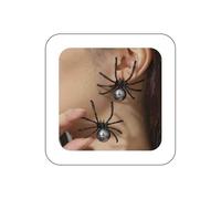 Iaceble Gothic Black Pearl Spider Earrings Large Spider Stud Earrings Halloween Spider Earrings Horror Spider Statement Earrings Jewelry for Women