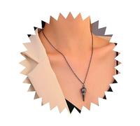 Iaceble Gothic Raven Skull Pendant Necklace Black Reven Skull Necklace Bird Skull Choker Necklace Halloween Cros Skull Necklace Jewelry for Women