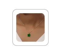 Iaceble Lucky Flower Choker Necklace Gold Black Flower Necklace Enamel Flower Pendant Necklace Lucky Clover Necklace Chain Jewelry for Women, Zinc, No Gemstone