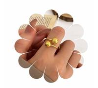 Iaceble Metal Ball 0pen Ring Gold Double Ball Ring Round Bead Adjustable Rings Geometric Bead Finger Rings Jewelry for Women