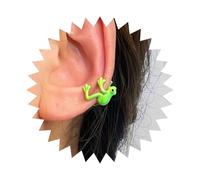 Iaceble Punk Frog Ear Cuff Earring Green Wrap Earrings Funny Frog Non Pierced Earring Cute Enamel Frog Cartilage Cuff Earring Animal Cuff Clip Earring Jewelry for Women
