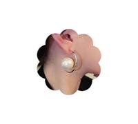 Iaceble Vintage Large Pearl Hoop Drop Earrings Gold Circle Hoop Earrings White Pearl Dangle Earrings Retro Pearl Earrings Pearl Statement Earrings Jewelry for Women, Zinc, No Gemstone