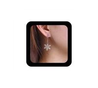 Iaceble Vintage Snowflake Dangle Drop Earrings Enamel Snowflake Earrings Gold White Snowflake Earrings Christmas Snowflake Hook Earrings Jewelry for Women