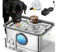 IAD Stainless Steel Dog Waterer - Large Capacity 3 Gallon, Ultra Silent with Fresh Water Filter | Perfect for Large Breed Dogs and Multi-Animal Homes