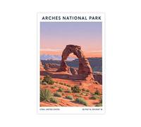 IADNG Arches, Utah National Park Travel Poster Canvas Poster Wall Art Print Picture Paintings 08x12inch(20x30cm)