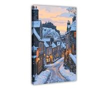 IADNG Edinburgh Winter Royal Mile Art Print Canvas Poster Bedroom Decor Landscape Decor Gift 12x18inch(30x45cm)