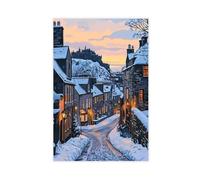 IADNG Edinburgh Winter Royal Mile Art Print Canvas Poster Bedroom Decor Landscape Decor Gift 24x36inch(60x90cm)