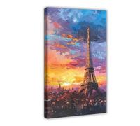 IADNG Eiffel Tower Painting Canvas Poster Wall Art Print Picture Paintings 20x30inch(50x75cm)