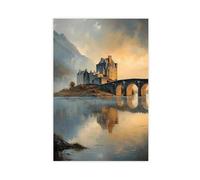 IADNG Eilean Donan Castle, Misty Highland Loch Art Print Canvas Poster Bedroom Decor Landscape Decor Gift 20x30inch(50x75cm)
