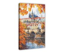 IADNG Prague Castle Art Print, Czech Republic Canvas Poster Bedroom Decor Landscape Decor Gift 08x12inch(20x30cm)