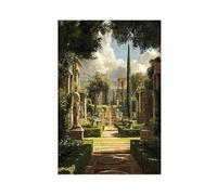 IADNG Roman Villa with Lavish Gardens Art Print Canvas Poster Wall Art Print Picture Paintings 16x24inch(40x60cm)