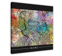 IADNG Rome City Street Map Art Poster Canvas Poster Wall Art Print Picture Paintings 12x12inch(30x30cm)