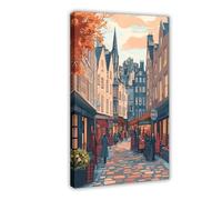 IADNG Royal Mile in Edinburgh Canvas Poster Bedroom Decor Landscape Decor Gift 24x36inch(60x90cm)