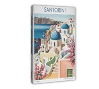 IADNG Santorini Greece Travel Poster Art Canvas Poster Wall Art Print Picture Paintings 20x30inch(50x75cm)