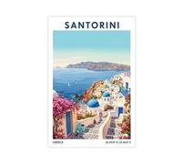 IADNG Santorini, Greece Travel Poster Canvas Poster Wall Art Print Picture Paintings 24x36inch(60x90cm)