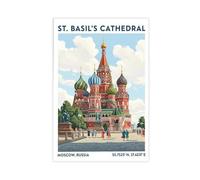 IADNG St Basil's Cathedral, Moscow Travel Poster Canvas Poster Wall Art Print Picture Paintings 24x36inch(60x90cm)