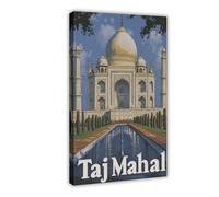 IADNG Taj Mahal Poster Canvas Poster Wall Art Print Picture Paintings 08x12inch(20x30cm)