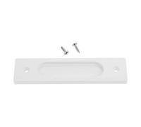 IAFANOZ 1pc for Sliding Door Handle w/Screw Alloy Barn Gate Wardrobe Cabinet Doors Windows Pull Non-Slotted Easy Install Black White Bronze(White)