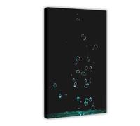 IAGHRT Floating Bubbles Black Background Art Poster Canvas Poster Bedroom Decor Landscape Office Room Decor Gift 12x18inch(30x45cm)