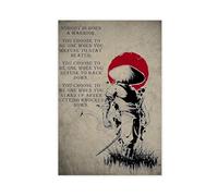IAGHRT Japanese Samurai Nobody Is Born A Warrior Quote Poster Canvas Poster Bedroom Decor Landscape Office Room Decor Gift 24x36inch(60x90cm)