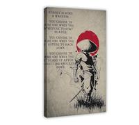 IAGHRT Japanese Samurai Nobody Is Born A Warrior Quote Poster Canvas Poster Bedroom Decor Landscape Office Room Decor Gift 20x30inch(50x75cm)
