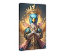 IAGHRT Phoenix King Portrait Animal Art Poster Canvas Poster Wall Art Decor Print Picture Paintings for Living Room Bedroom Decoration 24x36inch(60x90cm)