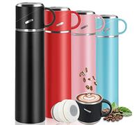 IAGORYUE Water Bottle, 550ml Vacuum Flask, Double-Layer Insulated Thermal Travel Mug with Leakproof Lid & Handle, Reusable Drinks Bottles Stay Hot & Cold Up to 12h for Work Sport Camping Cycling,Black